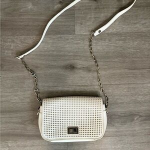 Banana Republic White Crossbody Bag with Chain Strap